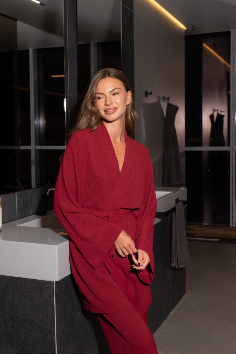 Изображение товара: Duo set «Kimono» костюм в цвете бордо