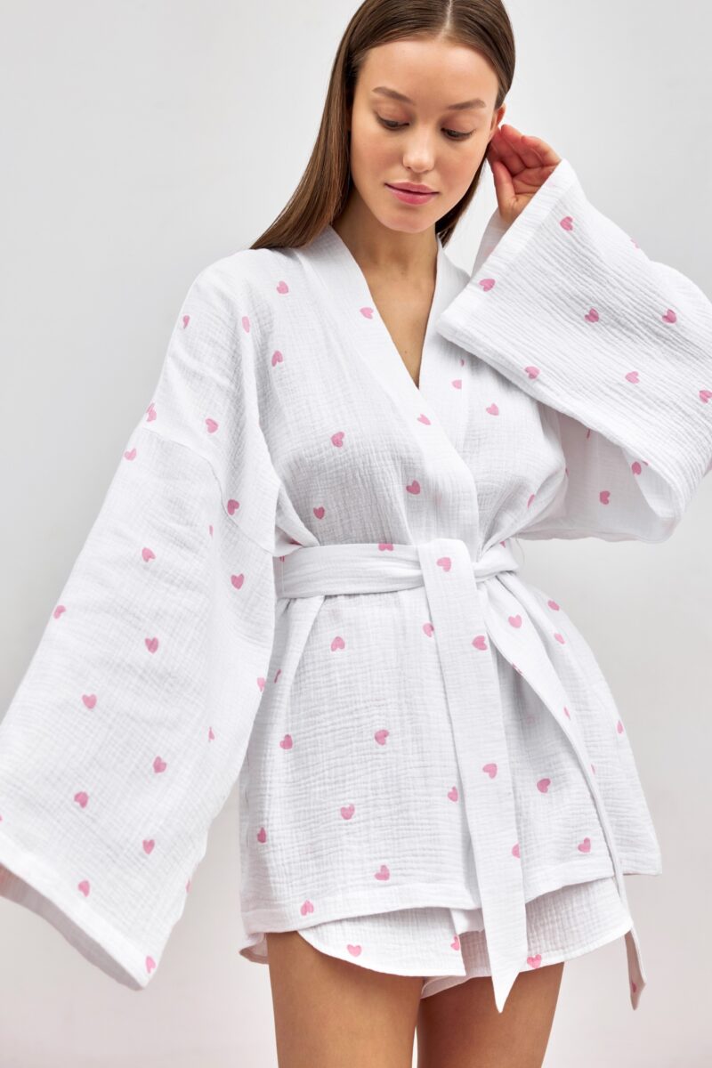 Изображение товара: Duo set «Cotton»: домашний костюм розовые сердца