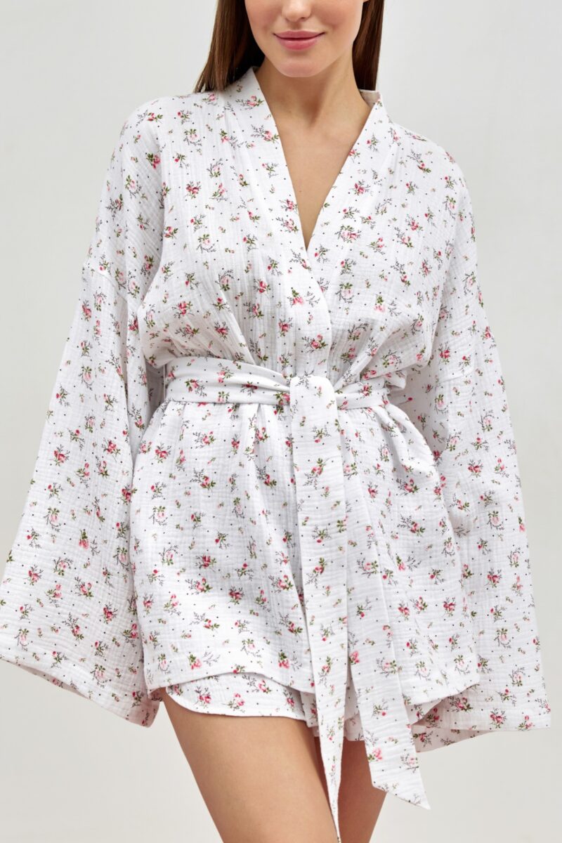 Изображение товара: Duo set «Cotton»: домашний костюм розовые цветы