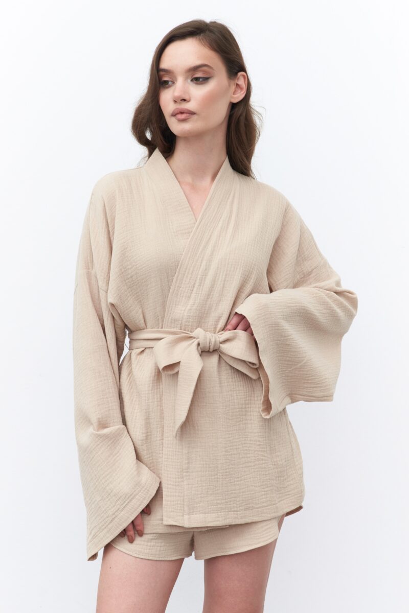 Изображение товара: Duo set «Cotton»: домашний костюм в бежевом цвете