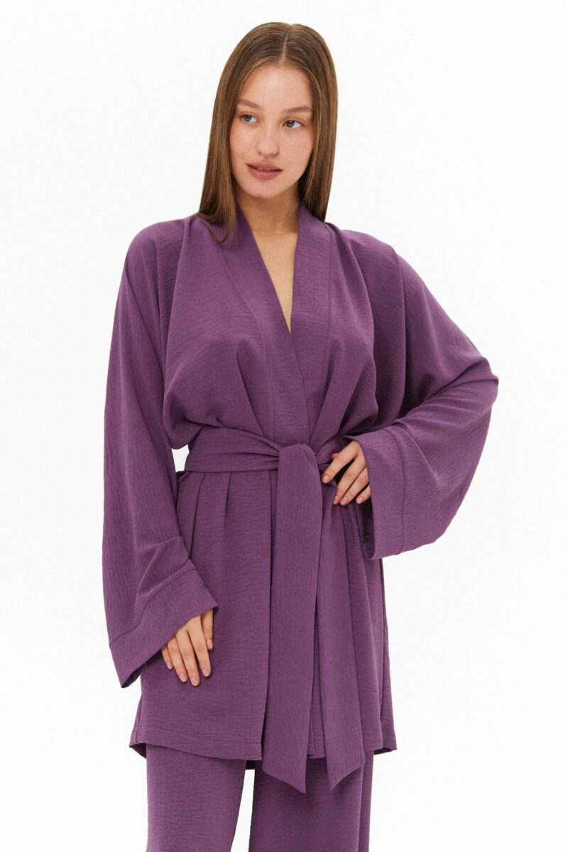 Изображение товара: Duo set «Kimono» костюм в сливовом цвете
