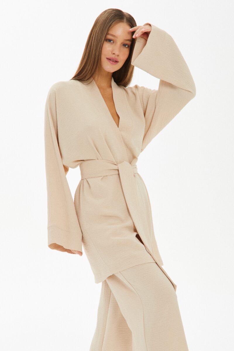Изображение товара: Duo set «Kimono» костюм в бежевом цвете