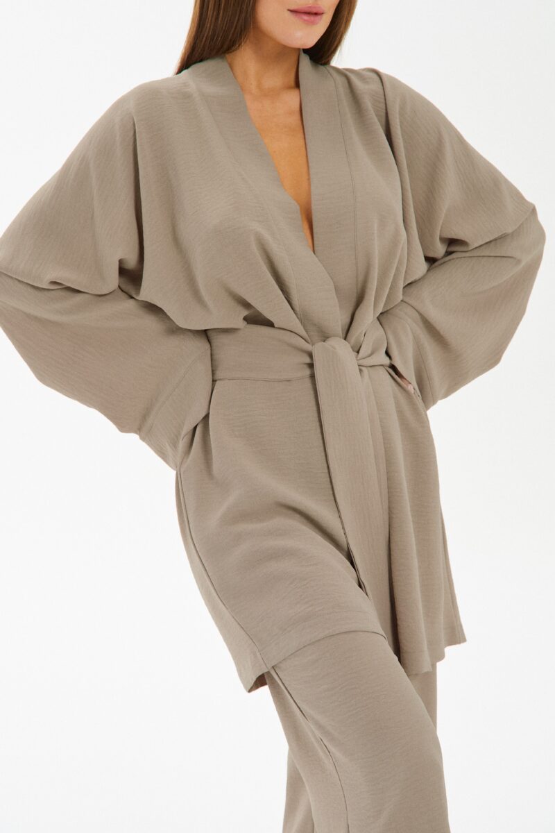 Изображение товара: Duo set «Kimono» костюм в коричнево-сером цвете