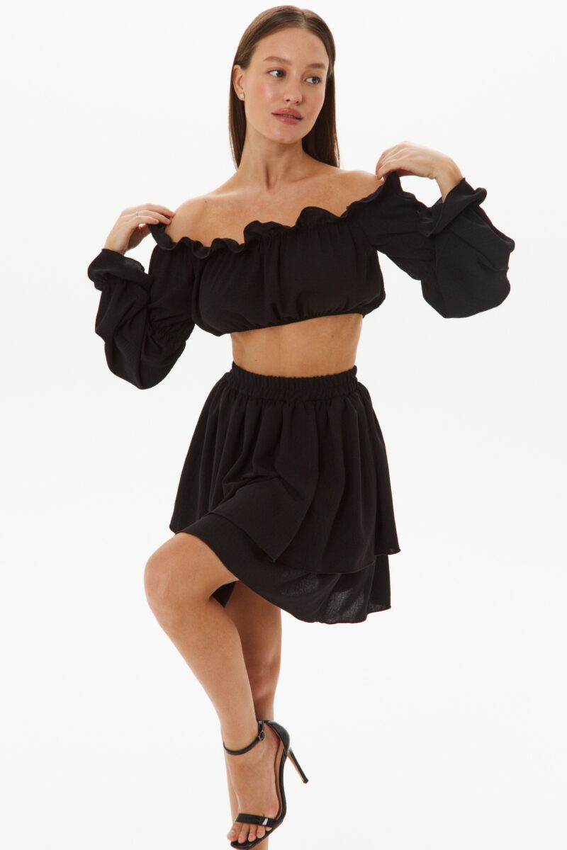 Изображение товара: Set with skirt «Romantic» в черном цвете