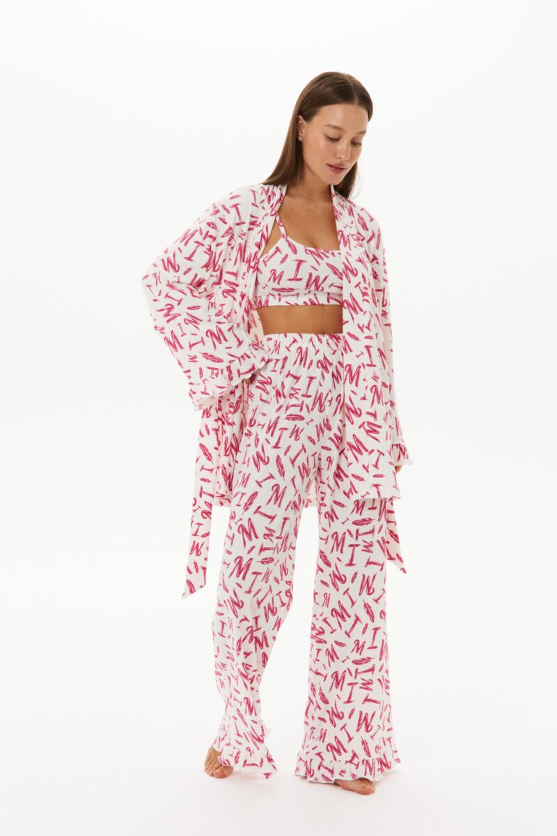 Изображение товара: Trio set «Cute Ruffles»: костюм для дома с принтом «Mimi»